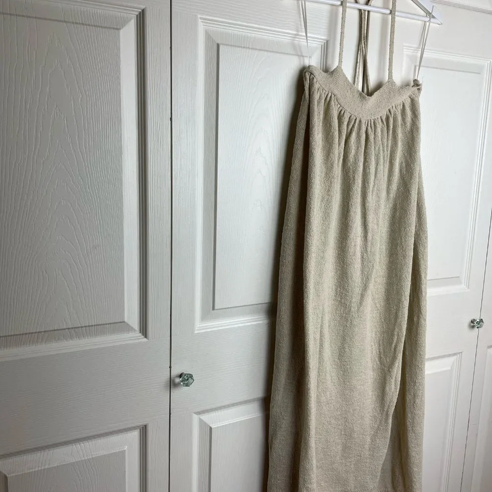 Free People Beach Strappy Sundress Maxi Beige NWOT - Picture 3 of 7